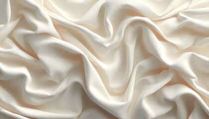 Fototapeta premium Abstract Background of Flowing White Fabric with Gentle Waves and a Soft, Delicate Texture