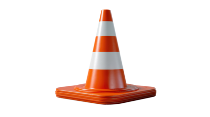 Traffic Cone: A vibrant traffic cone stands upright, its bright orange and white stripes immediately signaling caution and directing attention with its essential function.