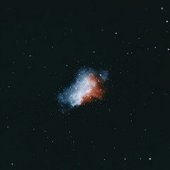 Colorful nebula with bright stars in black space, high resolution