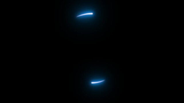 glowing blue neon circle rotating on black background