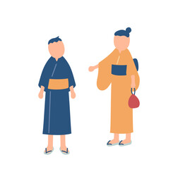 浴衣を着た子供のイラスト