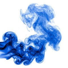 blue smoke on white