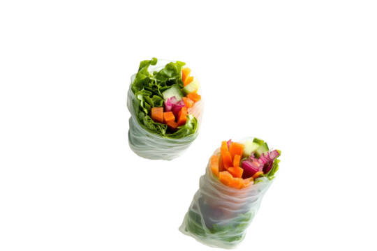 Spring rolls on black A burst of fresh veggies in translucent wrappers simple  healthy