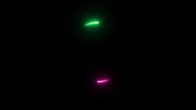 glowing neon circle rotating on black background