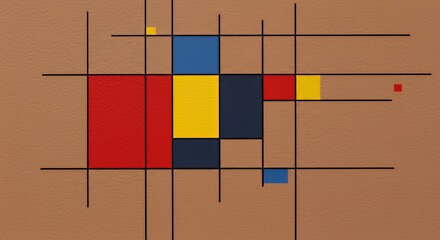 Abstract Composition in Primary Colors and Brown