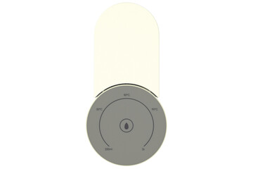 Minimalist Aesthetic Modern Water Dispenser Purifier with a White Body Compact Purification Dispensing Machine for Home or Office with Touch Controls on Top and a Clear Water Level Indicator on PNG