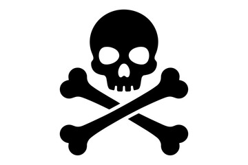 Skull and crossbones pirate symbol danger sign icon