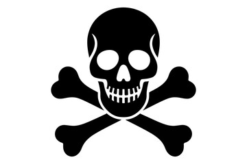 Skull and crossbones danger sign pirate symbol icon