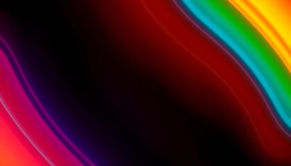 Abstract Gradient Rainbow Spectrum Light Trails on Dark Background, Copy Space.