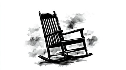 Rustic rocking chair, serene, nostalgic