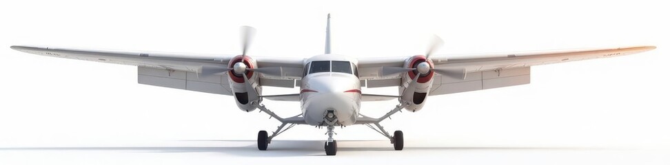 Fototapeta premium Classic seaplane, wings outstretched, on pristine white background, travel, stock photo, background