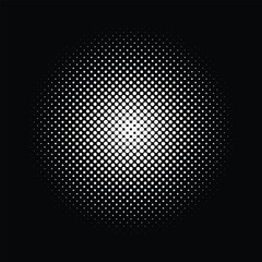Circle halftone dots backgrounds, round halftones geometric dots gradient.