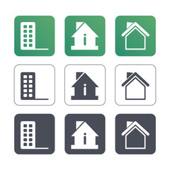 Real estate icon. Vector icon illustration. Set of icons related to real estate, property, buying, renting, house, home.