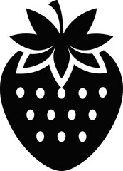 Alpine Strawberry icon Silhouette vector on transparent background