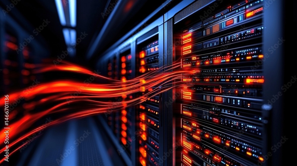 Poster single high-performance server with advanced specifications for data processing and storage solution