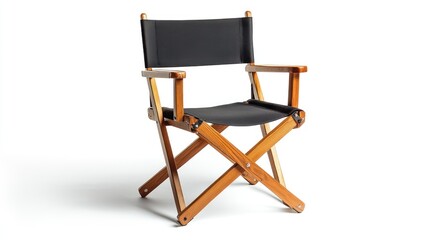 Fototapeta premium Simple black fabric director's chair