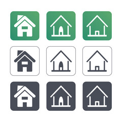 Obraz premium Real estate icon. Vector icon illustration. Set of icons related to real estate, property, buying, renting, house, home.