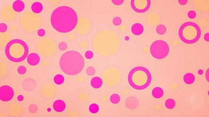 Abstract background with pink and peach circles of varying sizes and transparency creating a playful and vibrant design.
