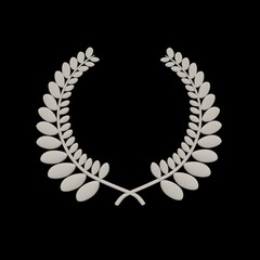 Obraz premium Shield Silhouette and Laurel Wreath