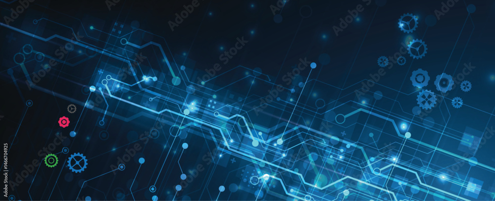Poster abstract circuit technology concept background