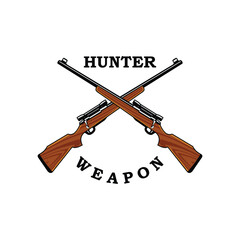 set of rifle gun vector hunter rifle hunter logo design weapon hunter weapon