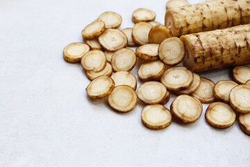 Fresh burdock roots or gobo roots