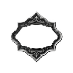 Chalkboard Label Icon, Black Flat Style with White Sketch Frame , on Transparent Background