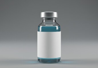 Medicine bottle mockup on gray background for pharmaceutical, healthcare, and medical branding