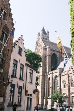 ベルギー：ブルージュの街並み、A street in Brugge,