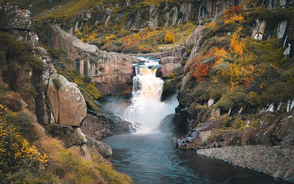 autumn Scottish Highlands, UK, Autumn Waterfall Gorge (1)