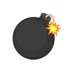 Bomb emoji vector isolated on white.