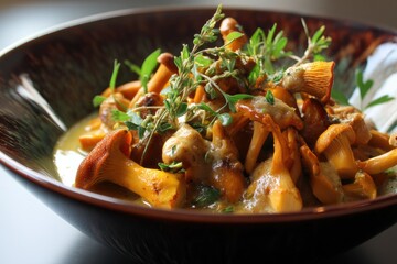 Chanterelle mushroom ragout --ar 3:2 --v 7 Job ID: 649afadf-3d33-4eb7-8f87-fa4143fb9dd5