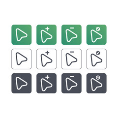 Flat cursor icon collection. Vector icon illustration. Cursor icon illustration