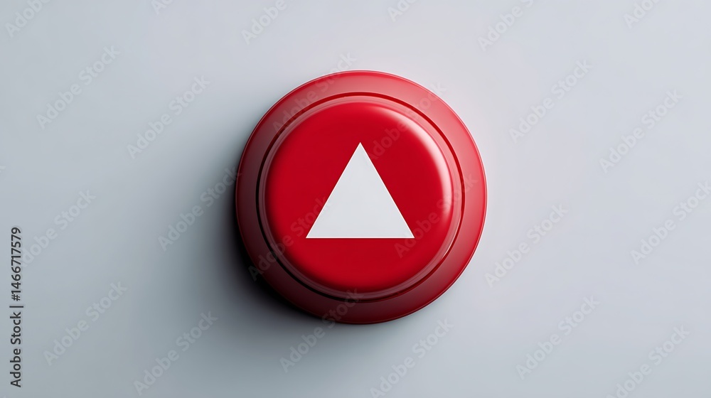 Aufkleber A red button with a white triangle on it
