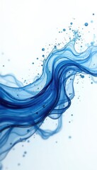 Abstract blue wave particle sound stream on white , modern, effect