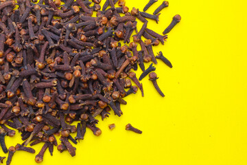 A spice of dried cloves, herbal medicine plant