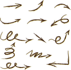 set of hand drawn sketch of arrows. Hand drawn Arrows icons Set Doodle arrow icon with various directions