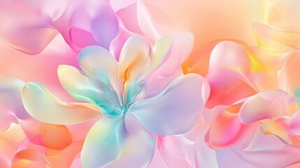 Fototapeta premium Delicate swirl patterns in pastel hues creating a seamless flowing abstract scene