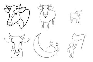 Eid al Adha line art vector for spiritual theme designs