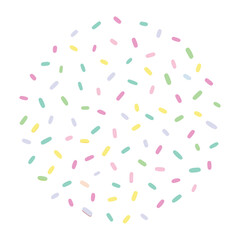 Colorful Sprinkles Confetti Circle for Celebration and Sweet Treats vector
