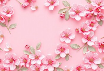 Abstract light pink floral pattern on a soft pink background, background, feminine