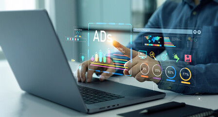 Digital marketing for promotion of products with social media, email, website and channel search...