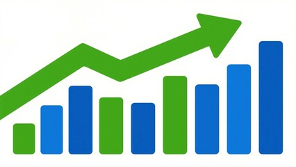 business graph on white background