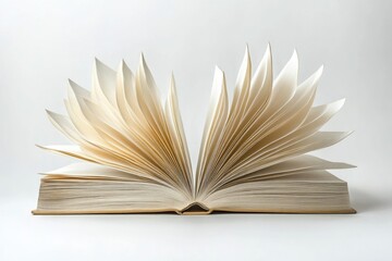 Open book with pages fanned out like a flower, showcasing the beauty of reading and knowledge.