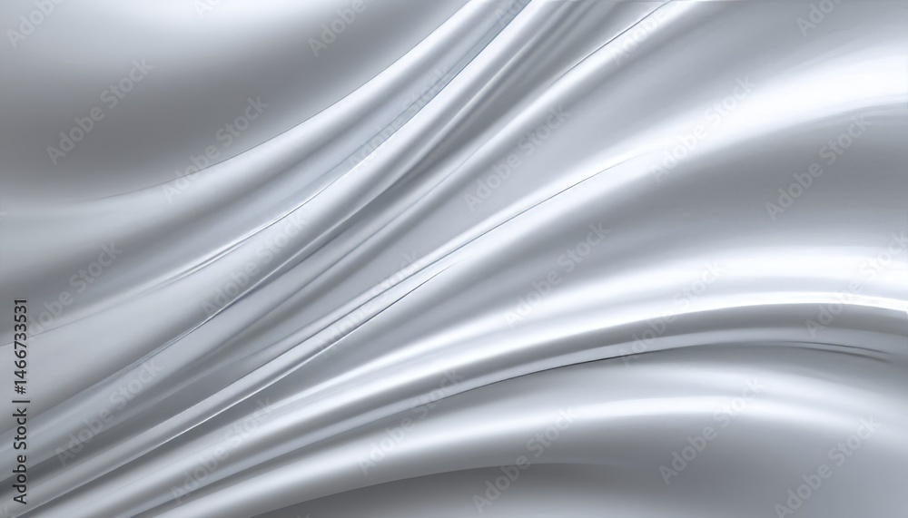 Wall mural abstract background of flowing elegant white satin fabric creating delicate waves dynamic curves.