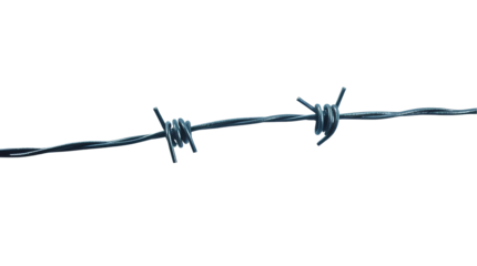 barbed wire isolated on transparent background 