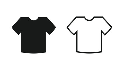 T-shirt icon on white background. stock illustration. black and white