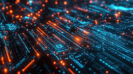 Fototapeta premium Cybernetic Neural Network Forming AI-Powered Intelligence