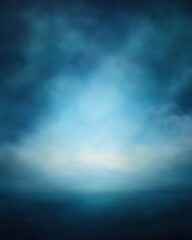 Fototapeta premium Atmospheric seascape painting with soft light on water and sky in shades of blue and white artistic dreamy mood