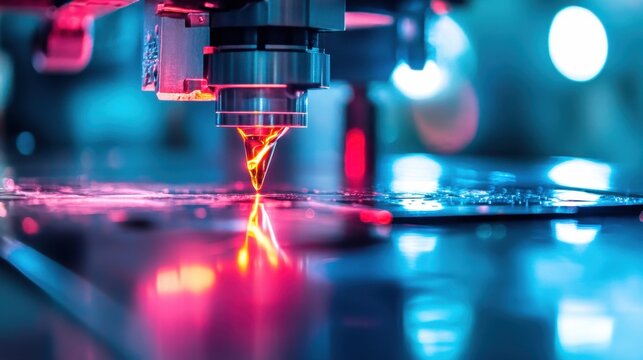 Macro shot of plastic injection process with glowing molten polymer filling mold cavity under hydraulic pressure - Powered by Adobe